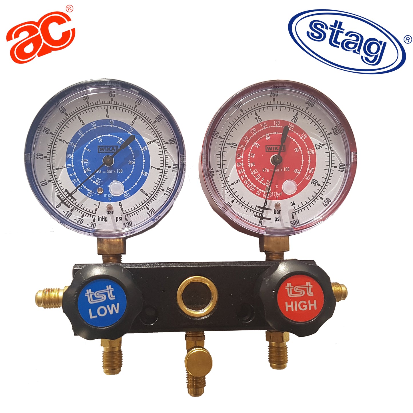 STAG-2002-E13-80 Analizador puente manómetros 2 vías para refrigerante: R-1234yf