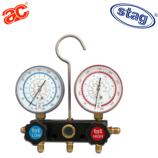 STAG-2002-E6-80 Analizador puente manómetros 2 vías para refrigerante: R-134a,R-404a,R-407c,R-22