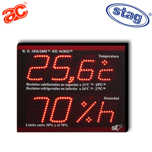 TST-RD1826 Panel Marcador de gran formato. Indicador de temperatura y humedad