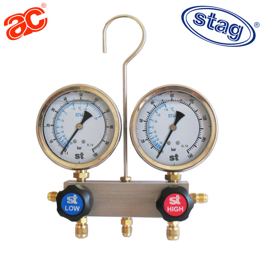 STAG-2002-R744-80 Analizador puente manómetros 2 vías para refrigerante: R-744