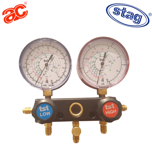 STAG-2002-E12-80 Analizador puente manómetros 2 vías para refrigerante: R-438a,R-449a,R-452a,R-513a