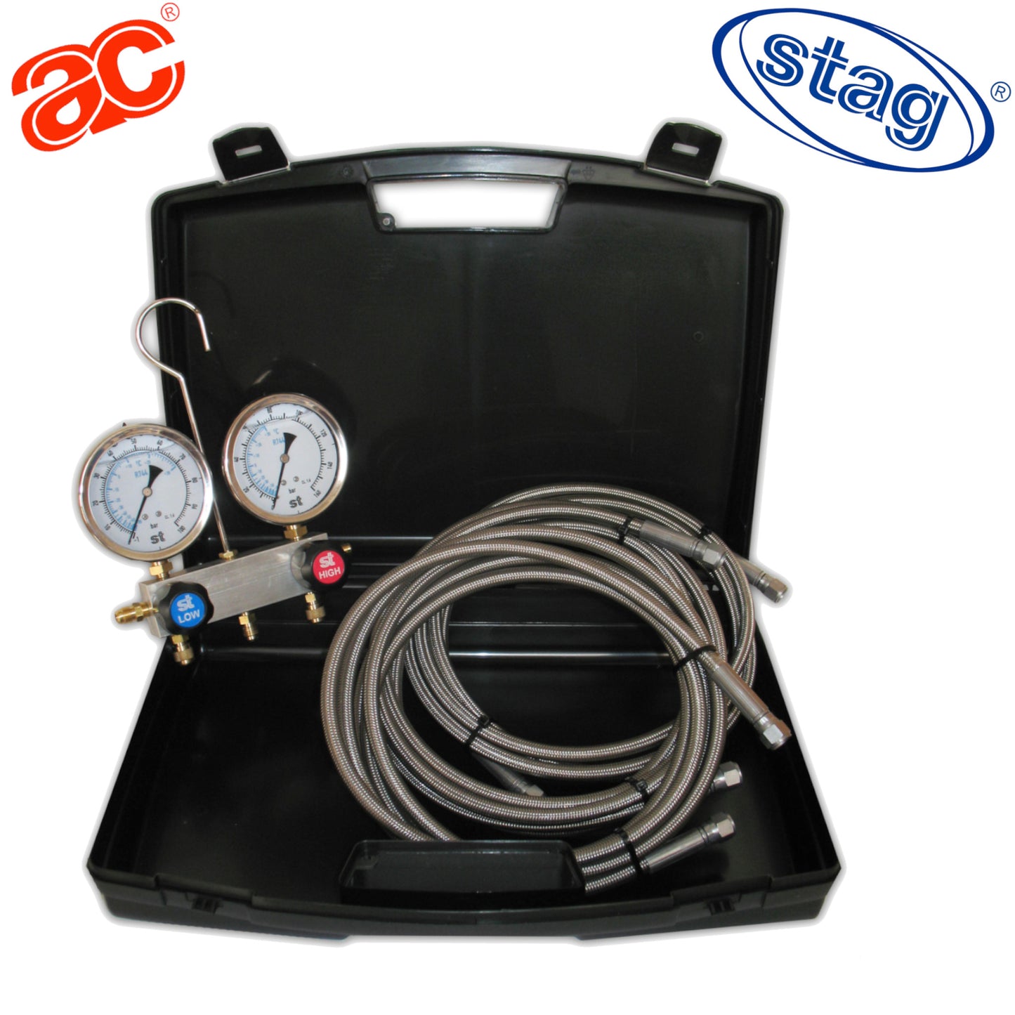 Analizador de Dos Vías R-744 CO2 con Juego de 3 Mangueras - 160 Bar