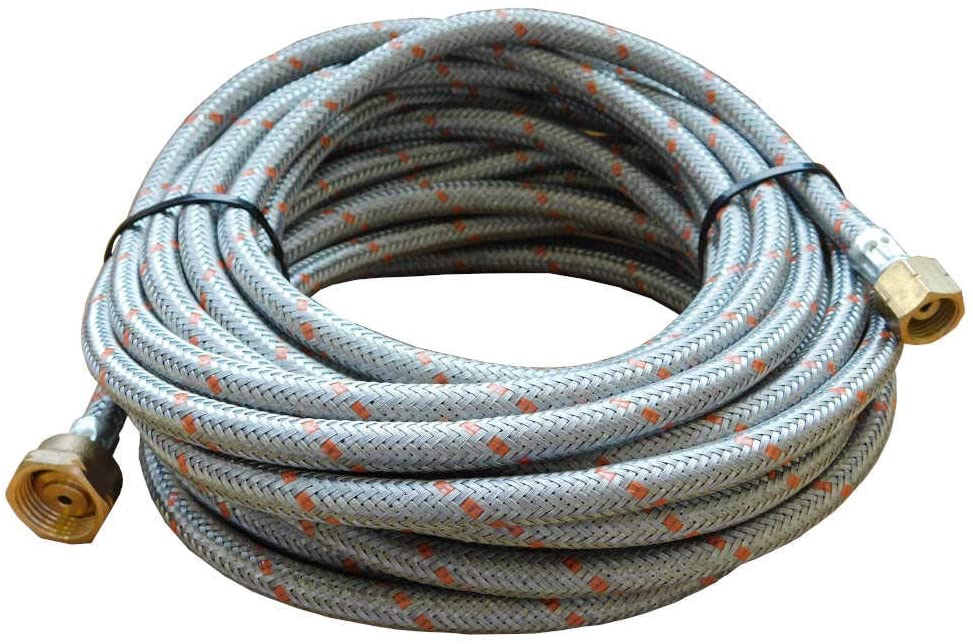 Manguera de propano blindada simple racorada 10m (Diámetro Interior 3/16" - 5mm Con accesorios)