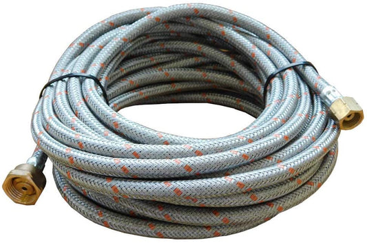 Manguera de propano blindada simple racorada 10m (Diámetro Interior 3/16" - 5mm Con accesorios)
