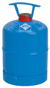 Botella cargada de 0,5 Kg de gas butano azul tipo camping