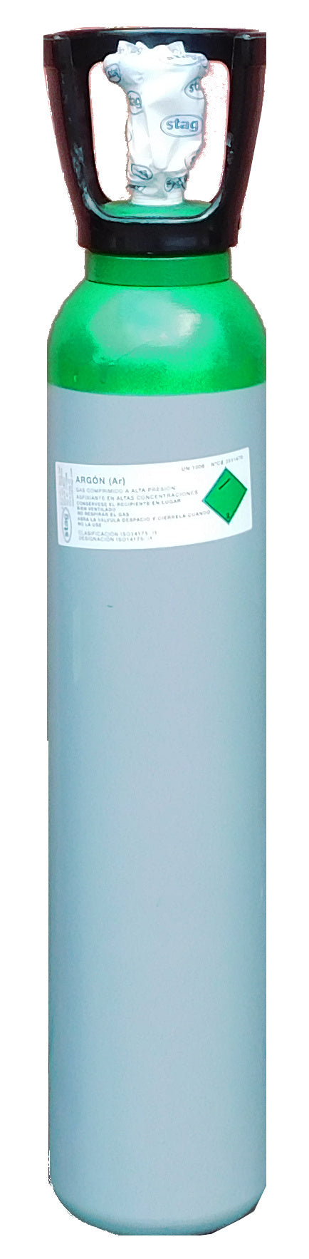 Botella B-7 (7 Litros) cargada con gas Argón comprimido con tulipa