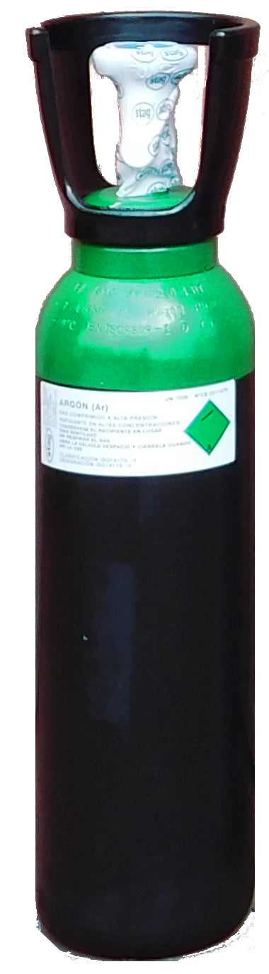 Botella B-5 (5 Litros) cargada con gas Argón comprimido con tulipa