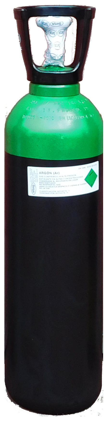 Botella B-11 (11 Litros) cargada con gas Argón comprimido con tulipa