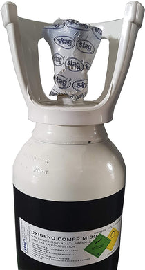 Botella B-20 (20 Litros) cargada con gas Oxígeno comprimido con tulipa