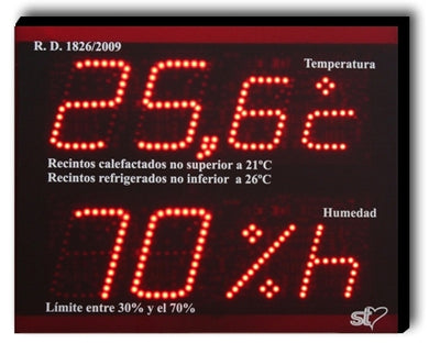 TST-RD1826 Panel Marcador de gran formato. Indicador de temperatura y humedad